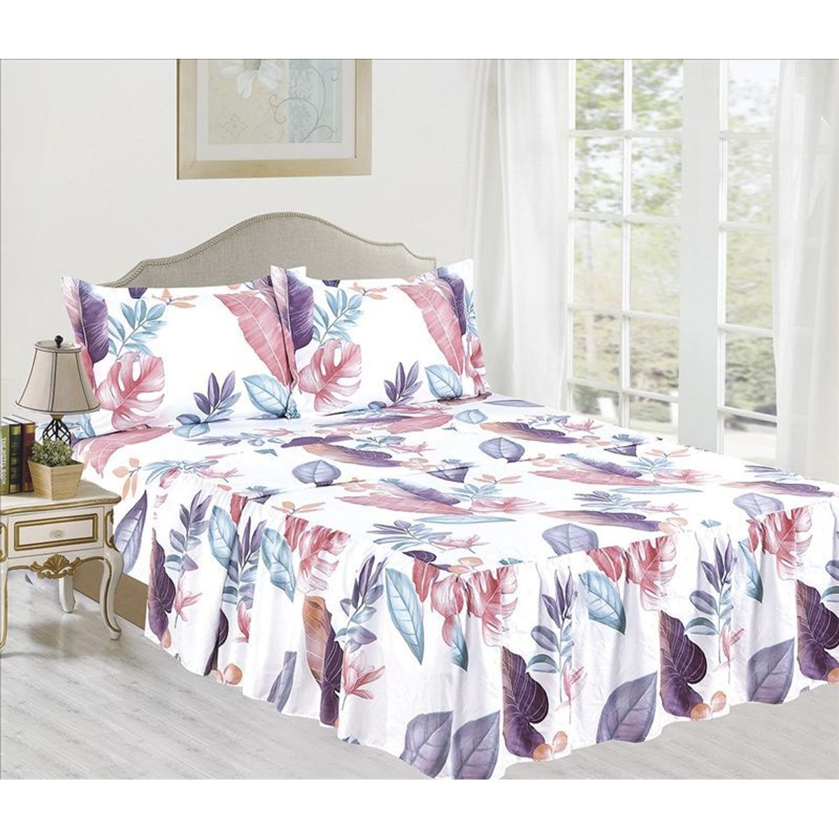 CASATEX - JUEGO DE SÁBANAS CON BLONDA CASATEX QUEEN