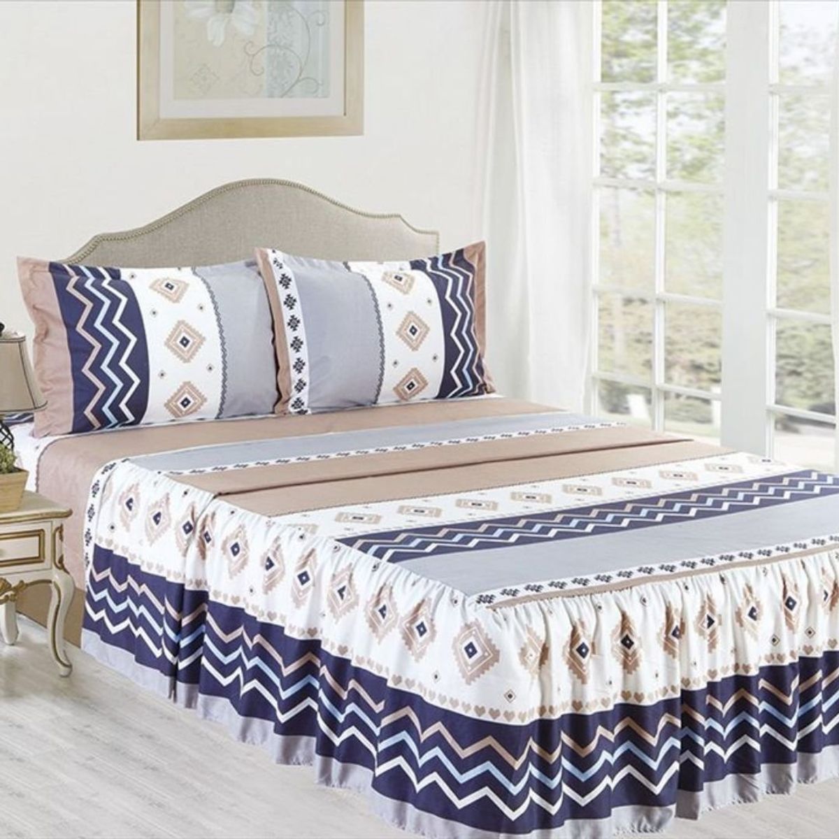 CASATEX - JUEGO DE SÁBANAS CON BLONDA CASATEX QUEEN