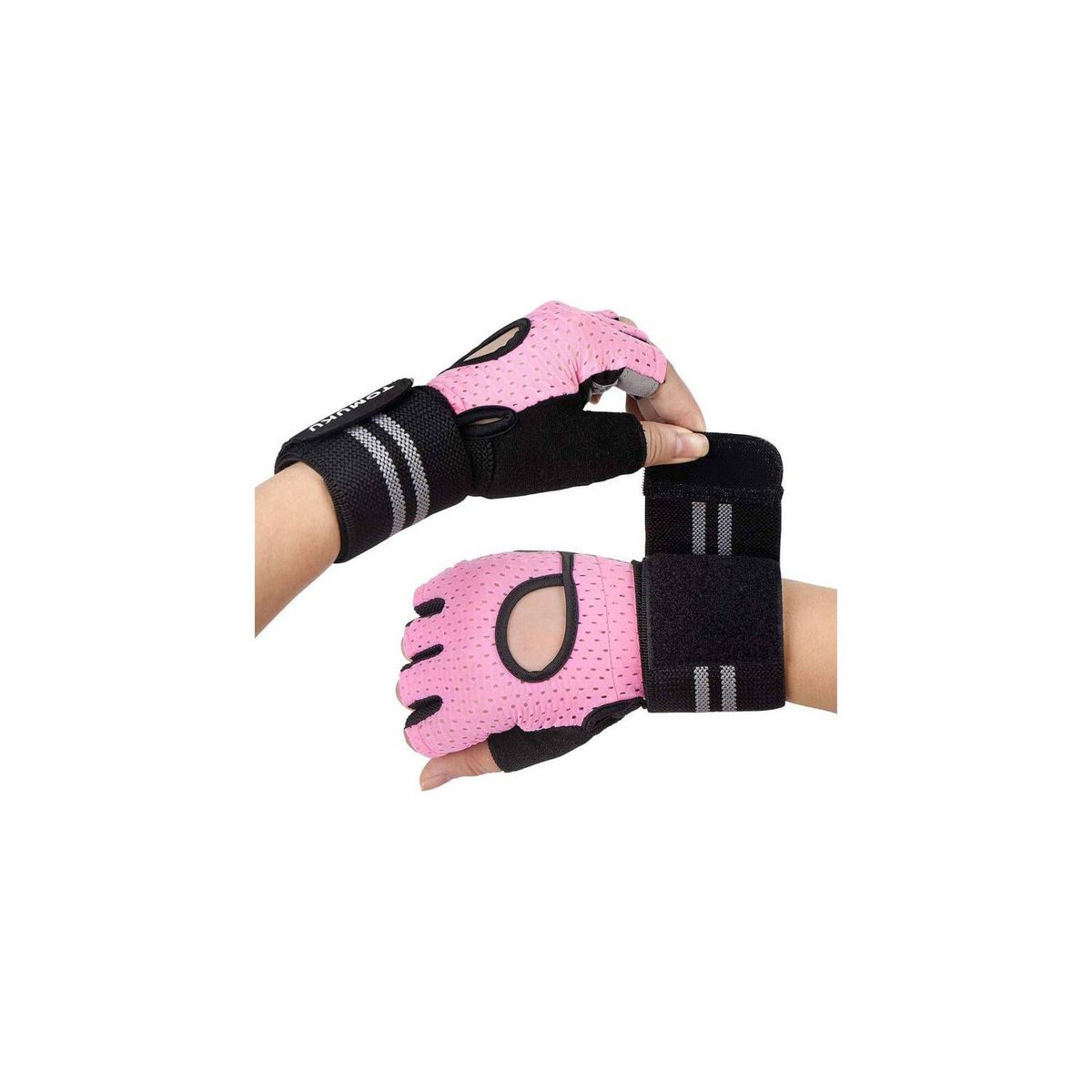 GENERICO - Guantes Deportivo para Pesas con Muñequera Talla S Rosado