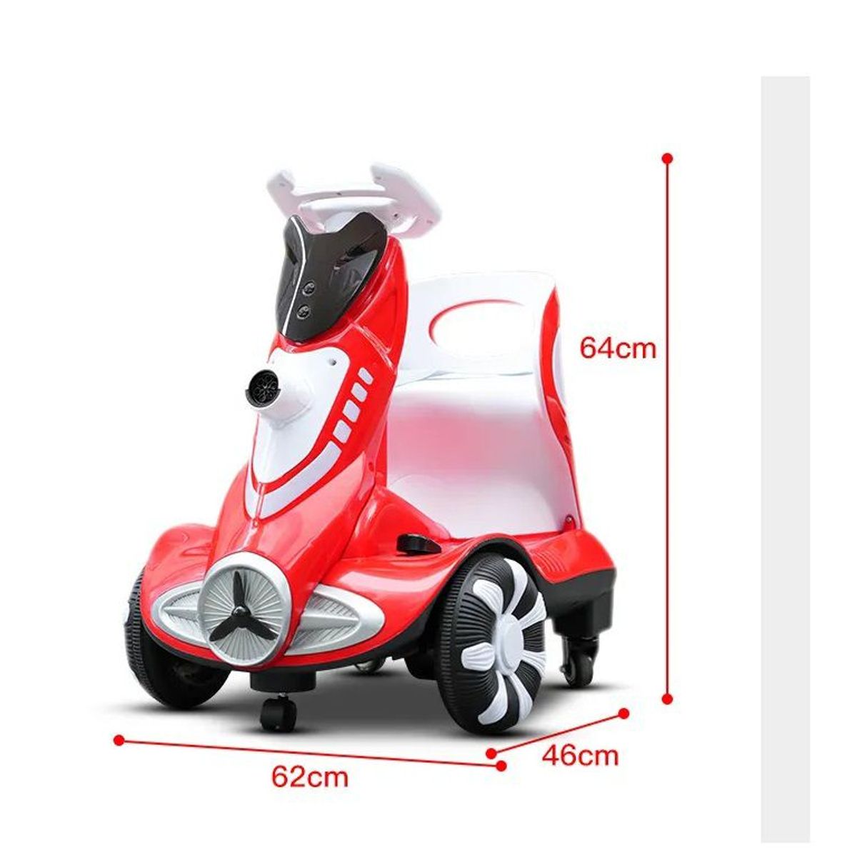 OEM - Carro Coche Eléctrico Lanza Burbujas Rojo Giro de 360°