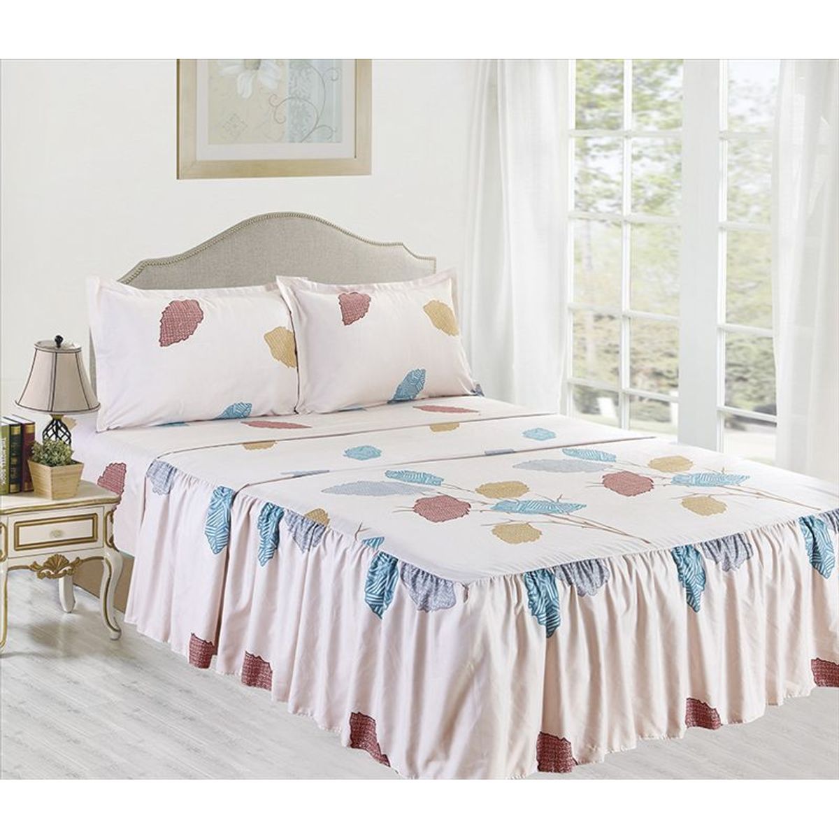 CASATEX - JUEGO DE SÁBANAS CON BLONDA CASATEX KING