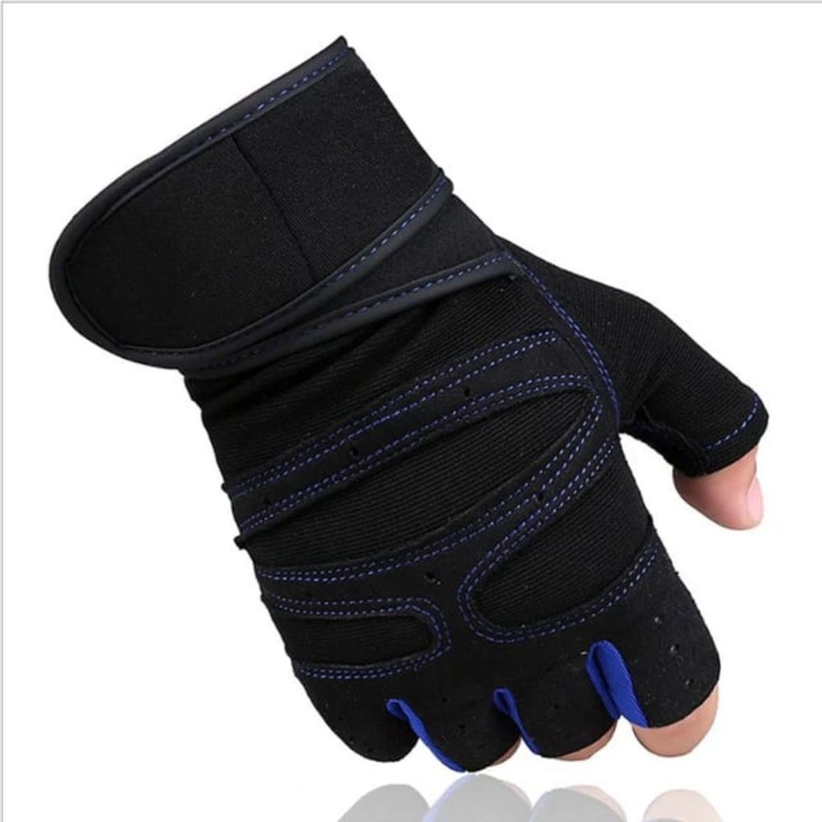 GENERICO - Guantes Deportivo para Pesas con Muñequera Talla M Negro