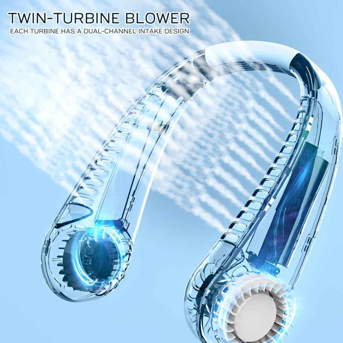 GENERICO - Ventilador Recargable Colgante Portátil Cuello Ajustable