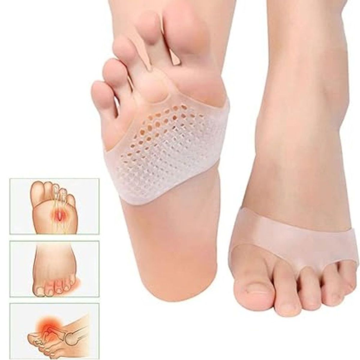 GENERICO - Almohadilla de Gel Silicona Relajante Transpirable Alivia Dolor de Pie