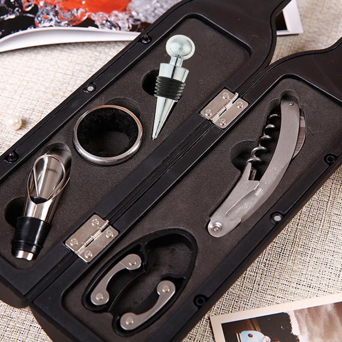 GENERICO - Set De Accesorios Para Vino 5pcs Multifunción En Botella
