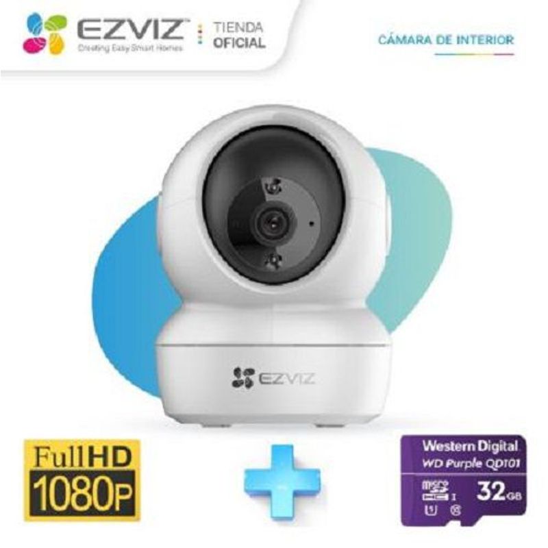 EZVIZ - Ezviz Cámara Wifi Inalámbrica FullHd C6N  SD 32GB