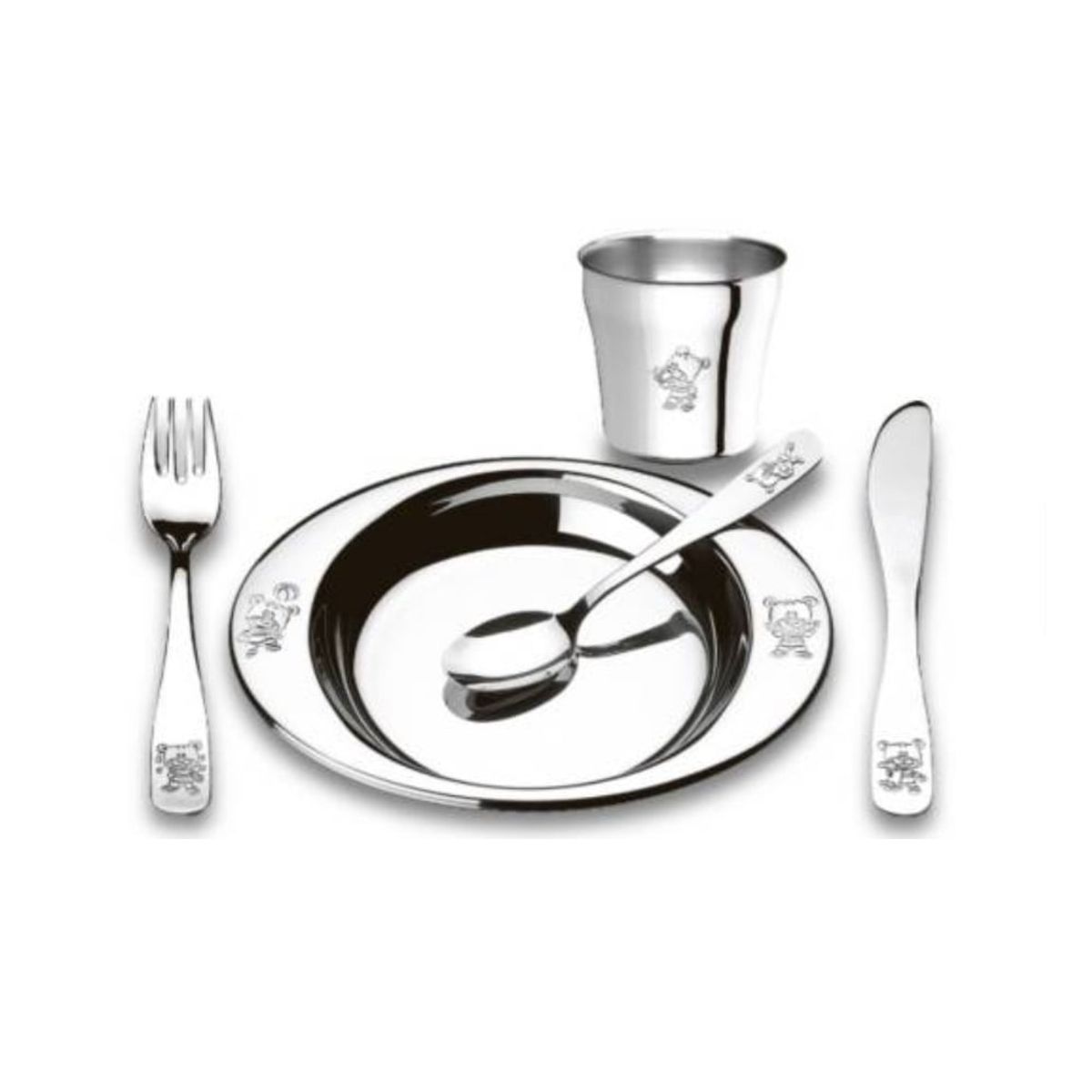 BRINOX - Set Infantil 5 Piezas Acero Inoxidable Brinox  Friends Club