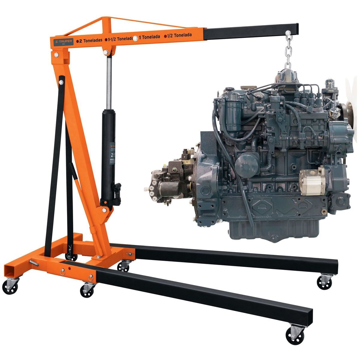 TRUPER - Pluma hidráulica 2 ton, plegable, GRUA hidráulica, Truper