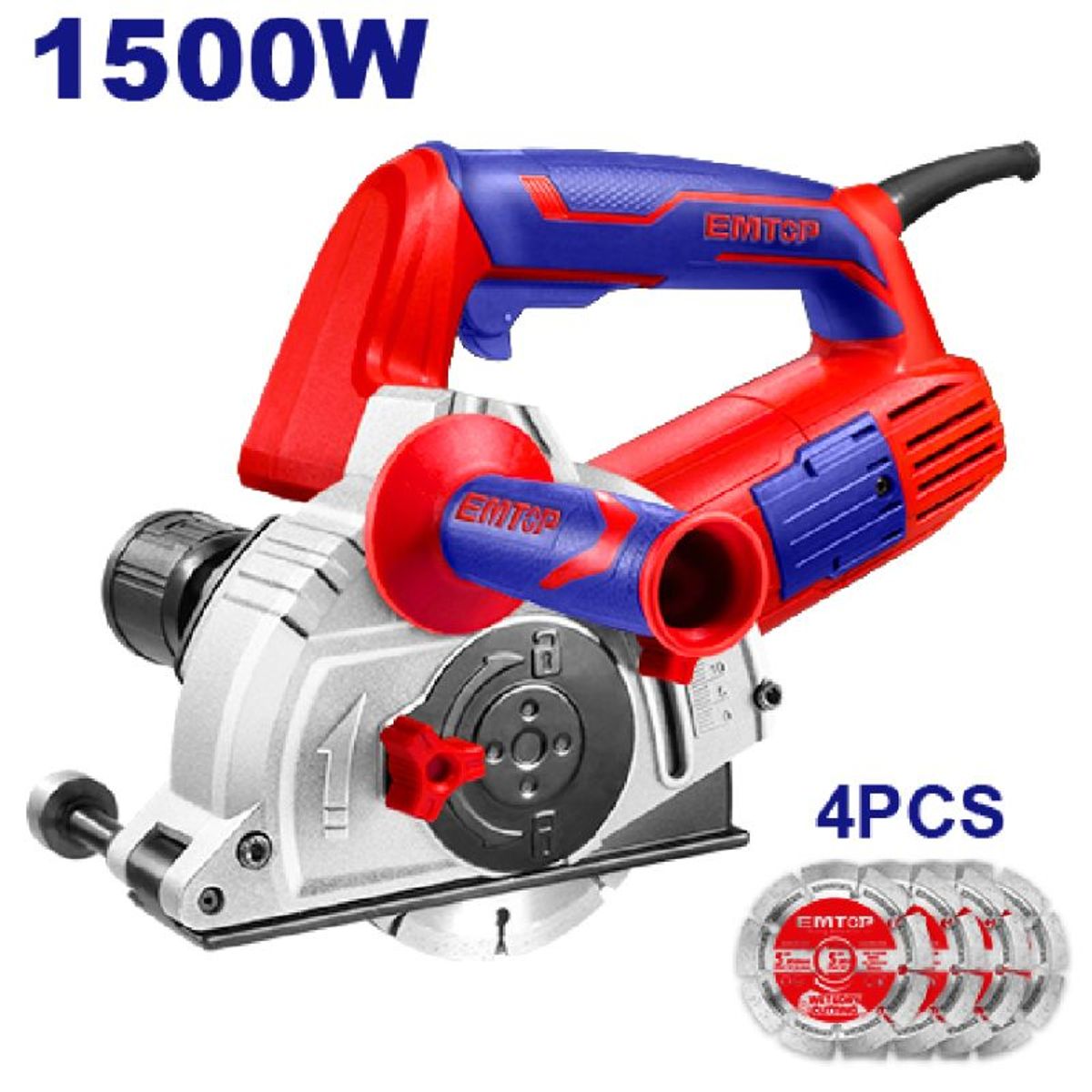 EMTOP - CANALADORA DE PARED DE 1500W + 4 DISCOS DE CORTE  EMCR15001