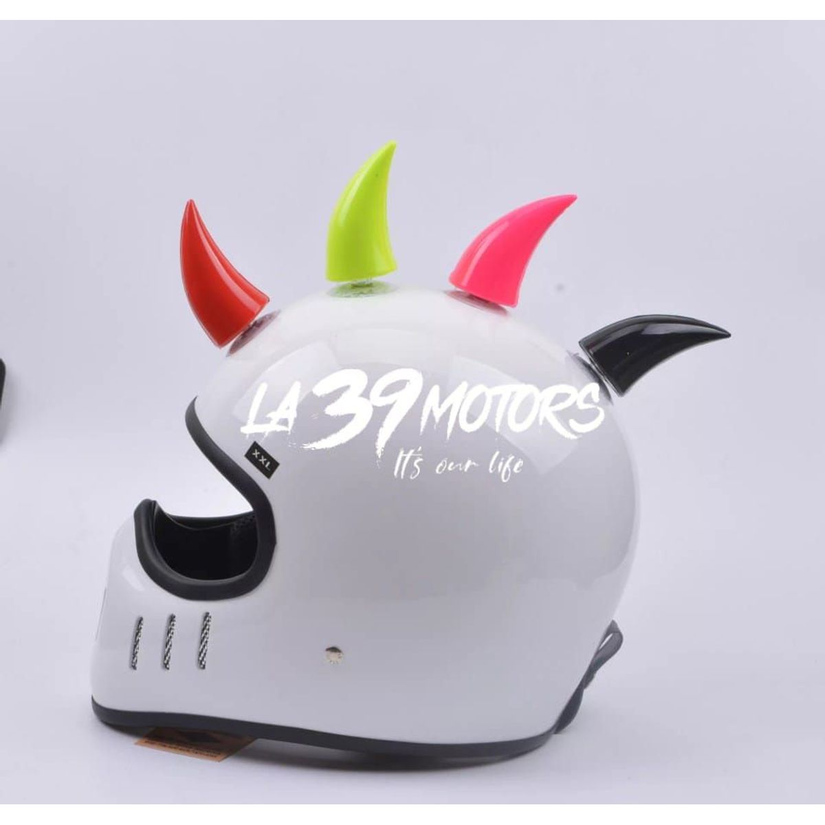 GENERICO - CUERNO ROJO GRANDE DE DIABLO PARA CASCO DE MOTO