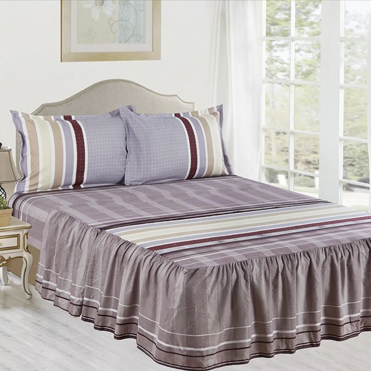 CASATEX - JUEGO DE SÁBANAS CON BLONDA CASATEX KING