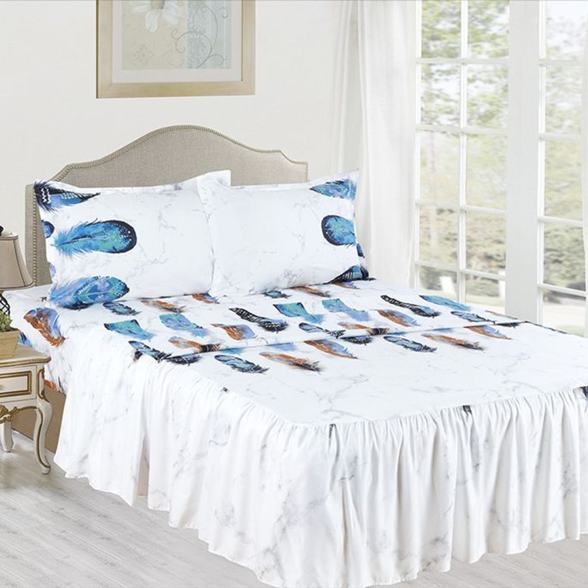 CASATEX - JUEGO DE SÁBANAS CON BLONDA CASATEX KING