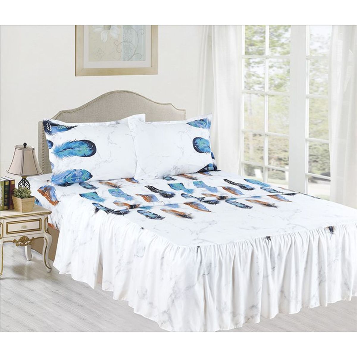 CASATEX - JUEGO DE SÁBANAS CON BLONDA CASATEX KING