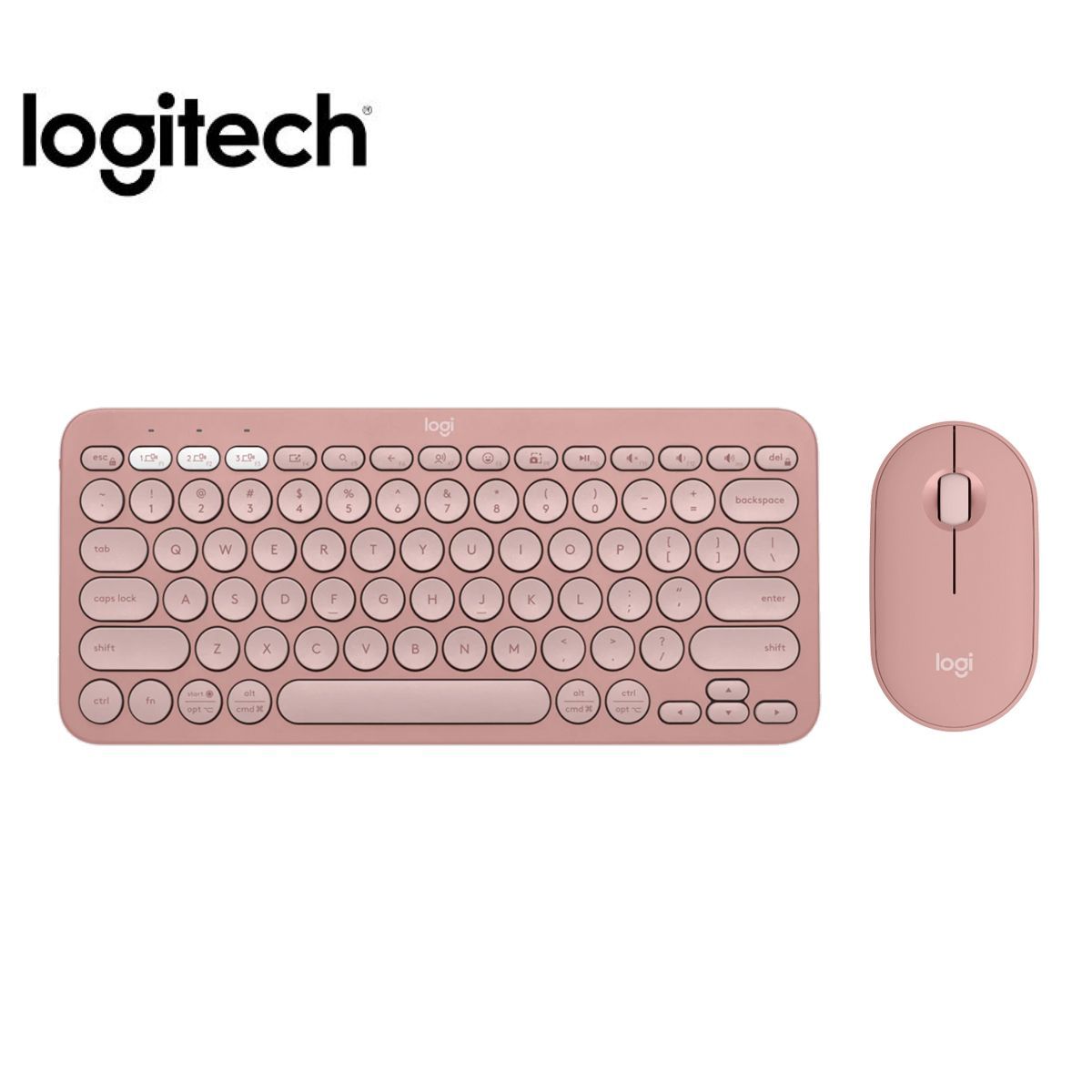 LOGITECH - Combo Teclado +Mouse Logitech Pebble 2 K380s + M350s  Wirelless Rosado