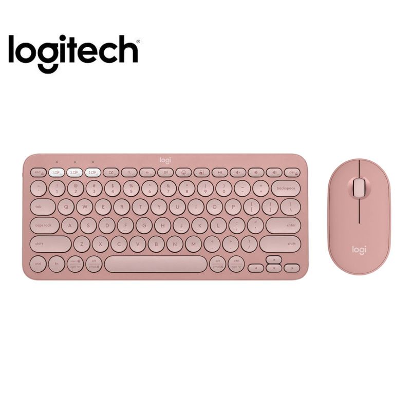 LOGITECH - Combo Teclado +Mouse Logitech Pebble 2 K380s + M350s  Wirelless Rosado
