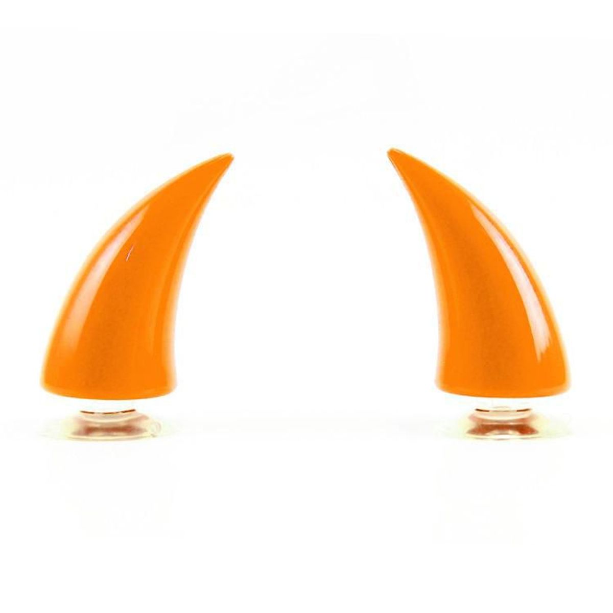 GENERICO - CUERNO NARANJA GRANDE  DE DIABLO PARA CASCO DE MOTOCICLETA