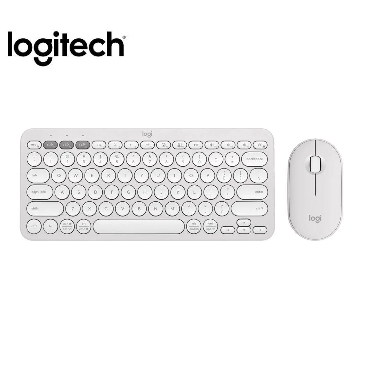 LOGITECH - Combo Teclado +Mouse Logitech Pebble 2 K380s + M350s  Wirelless Blanco