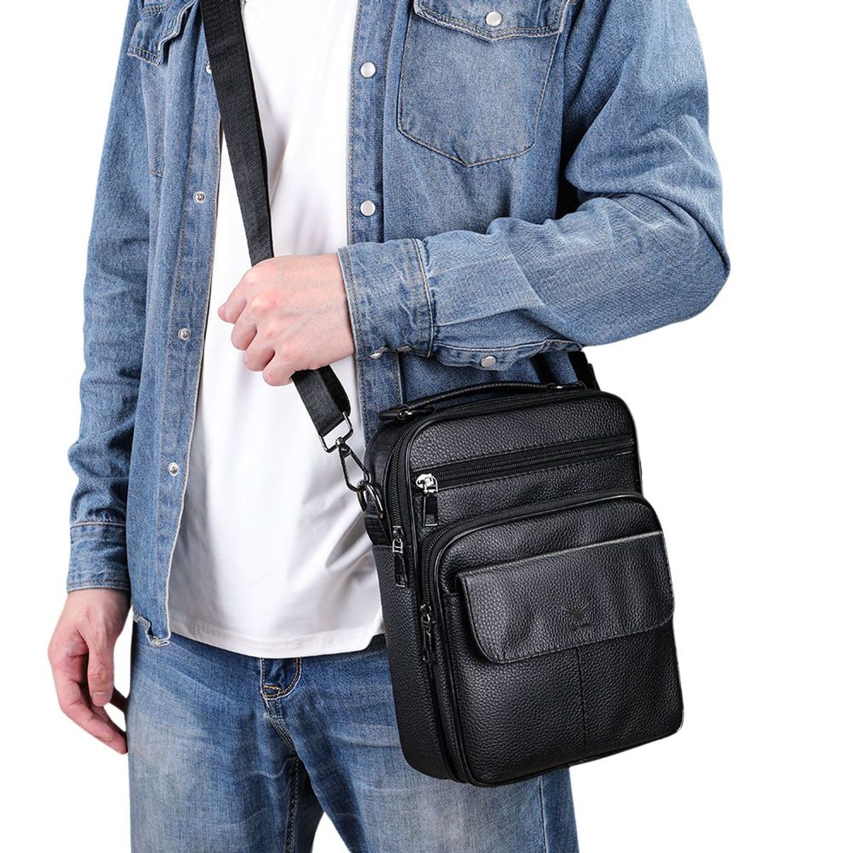 ARMUZ - Moderno morral de cuero vacuno 6103 Práctico y elegante