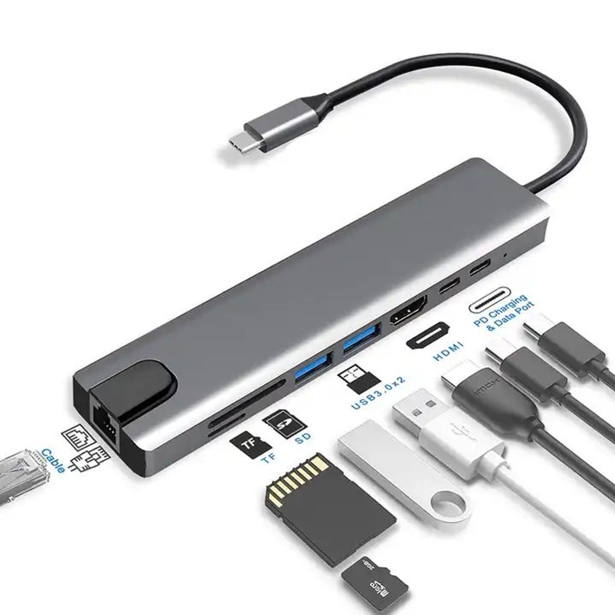 OEM - Adaptador USB tipo C 8 en 1