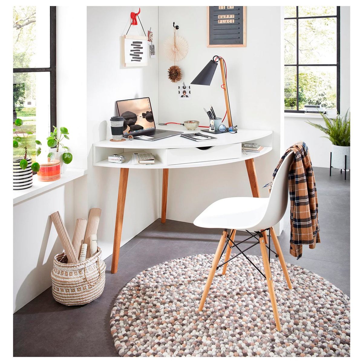 VENTITAS HOME - Escritorio Esquinero Vintage Luna Ventitas Home Blanco