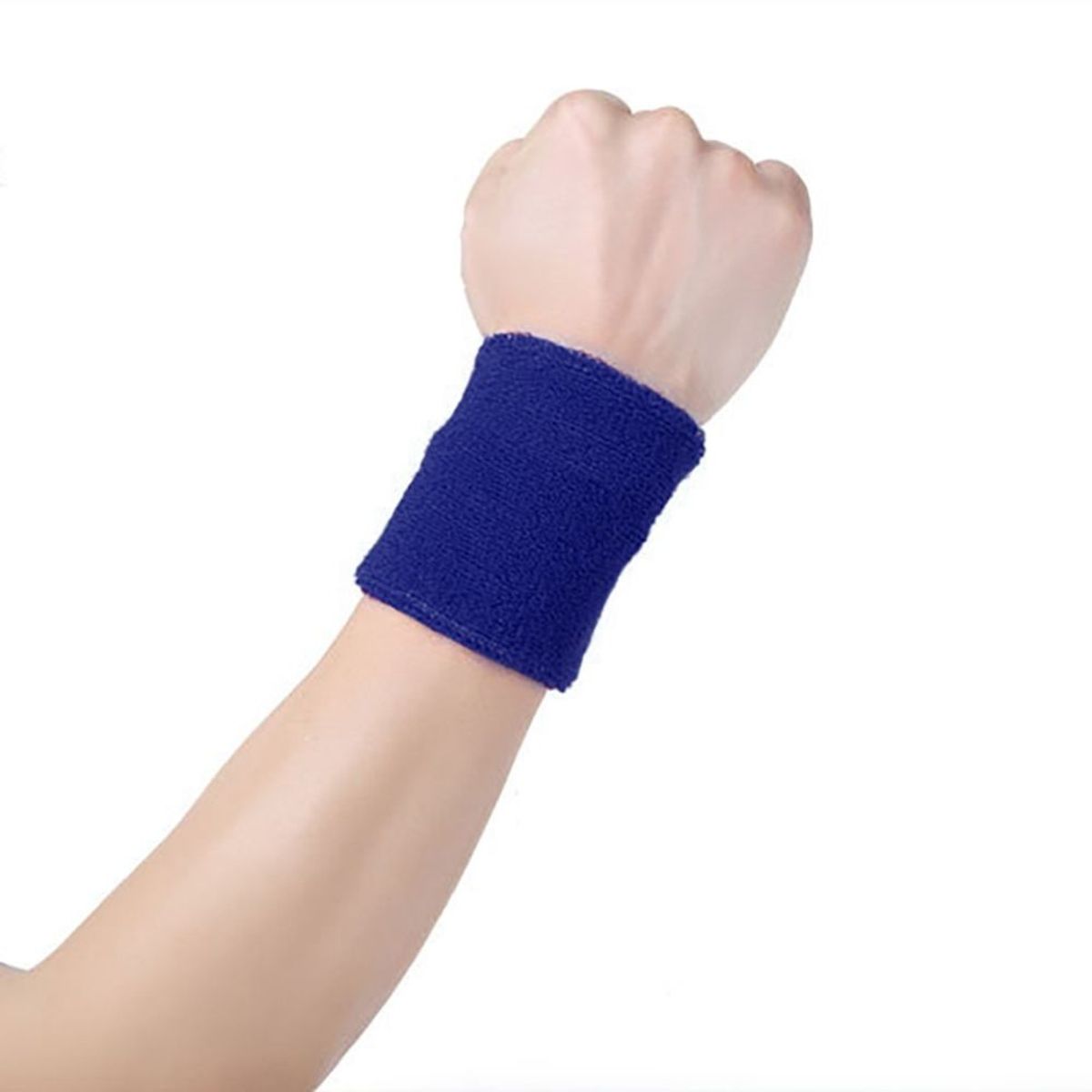 GENERICO - Muñequera Deportiva de Sudor Felpa Azul