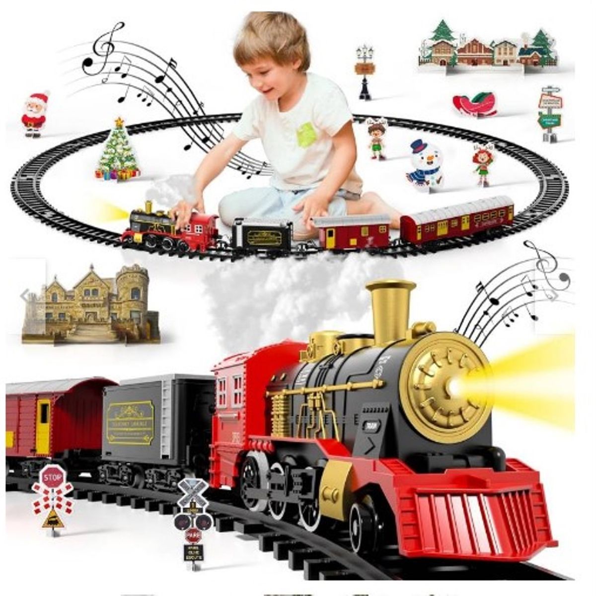 GENERICO - Tren Navideño para Base de Arbol De Calidad GRANDE 22pcs