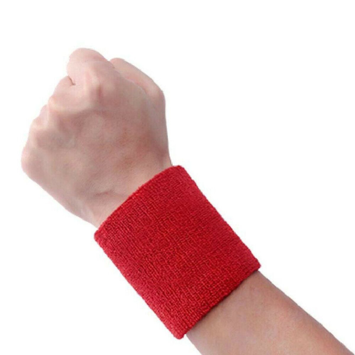 GENERICO - Muñequera Deportiva de Sudor Felpa Rojo