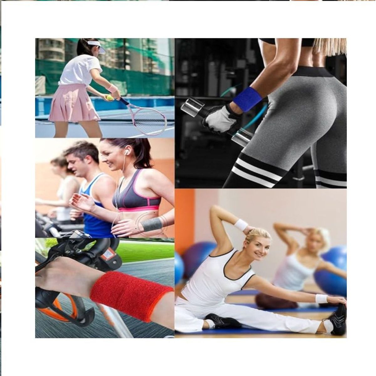 GENERICO - Muñequera Deportiva de Sudor Felpa Rojo