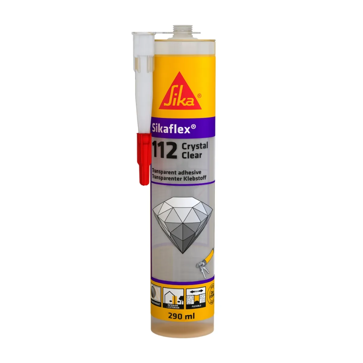 SIKA - Adhesivo y sellante transparente Sikaflex-112 Crystal 290ml