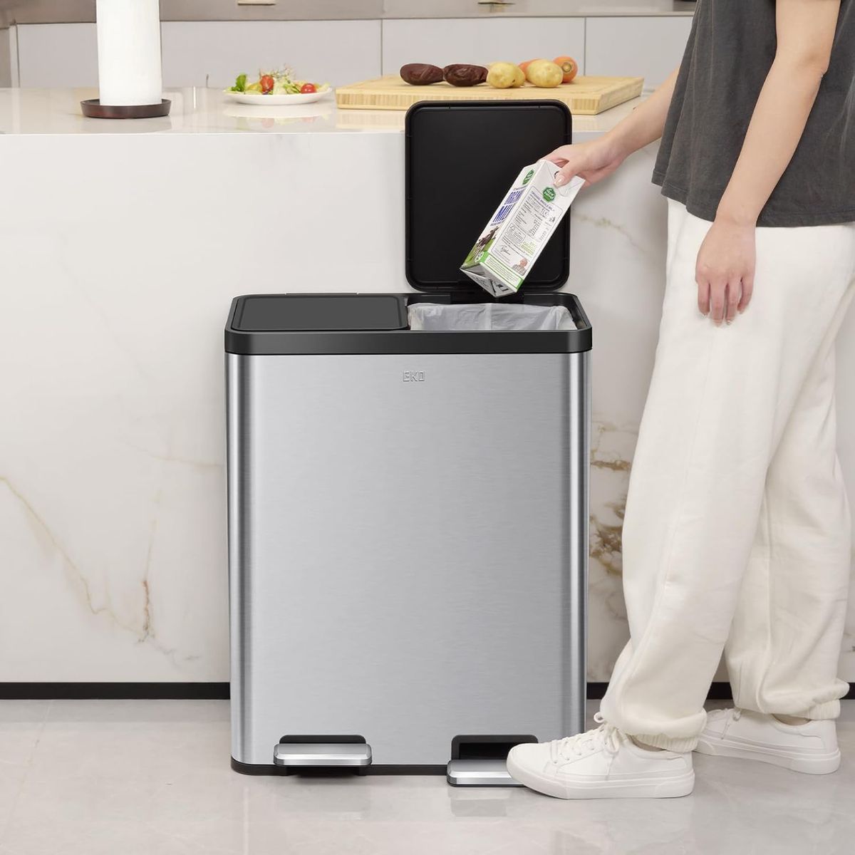 EKO - Basurero reciclaje pedal acero EKO Essential 44L