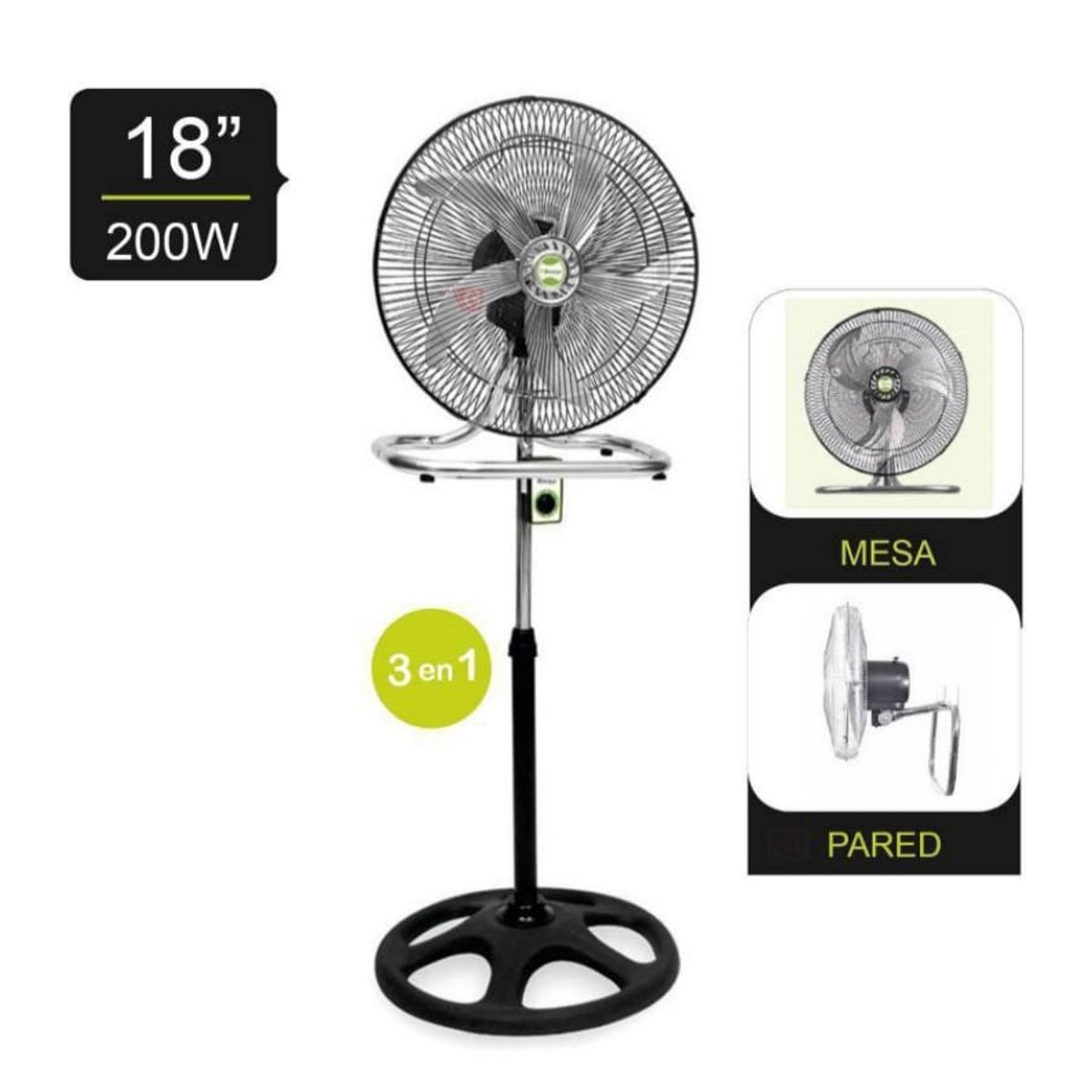 BOSSKO - VENTILADOR BOSSKO 3 EN 1 MOTOR DE 200W