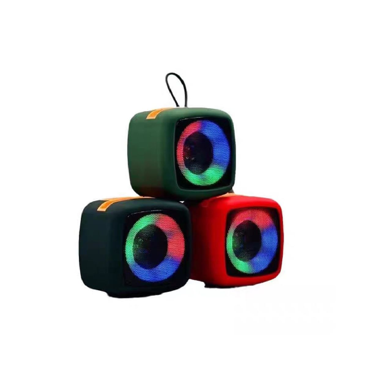 GENERICO - Mini Parlante Portátil Bluetooth Luz Led Porta Celular