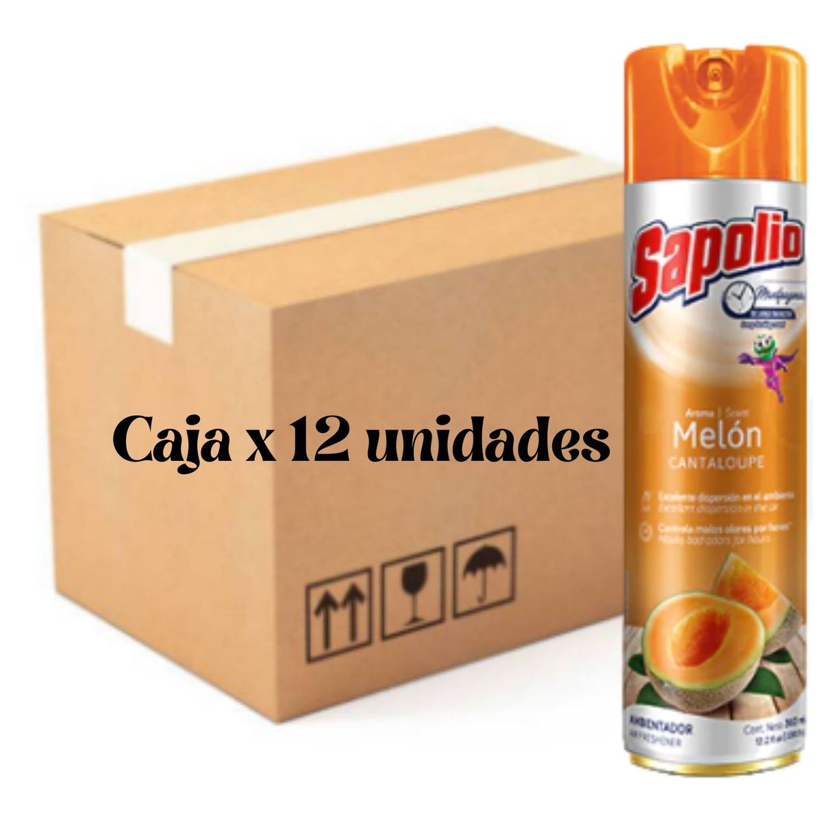 GENERICO - AMBIENTADOR SPRAY SAPOLIO MELON 360ML CAJA X 12 UNIDADES.