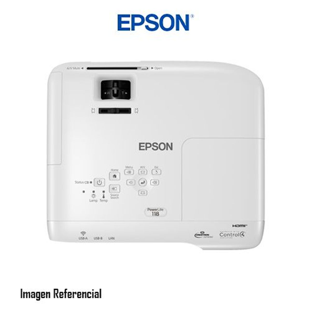 EPSON - PROYECTOR POWERLITE 118 3LCD XGA, HDMI, VGA, LAN, USB P/N: V11HA03020