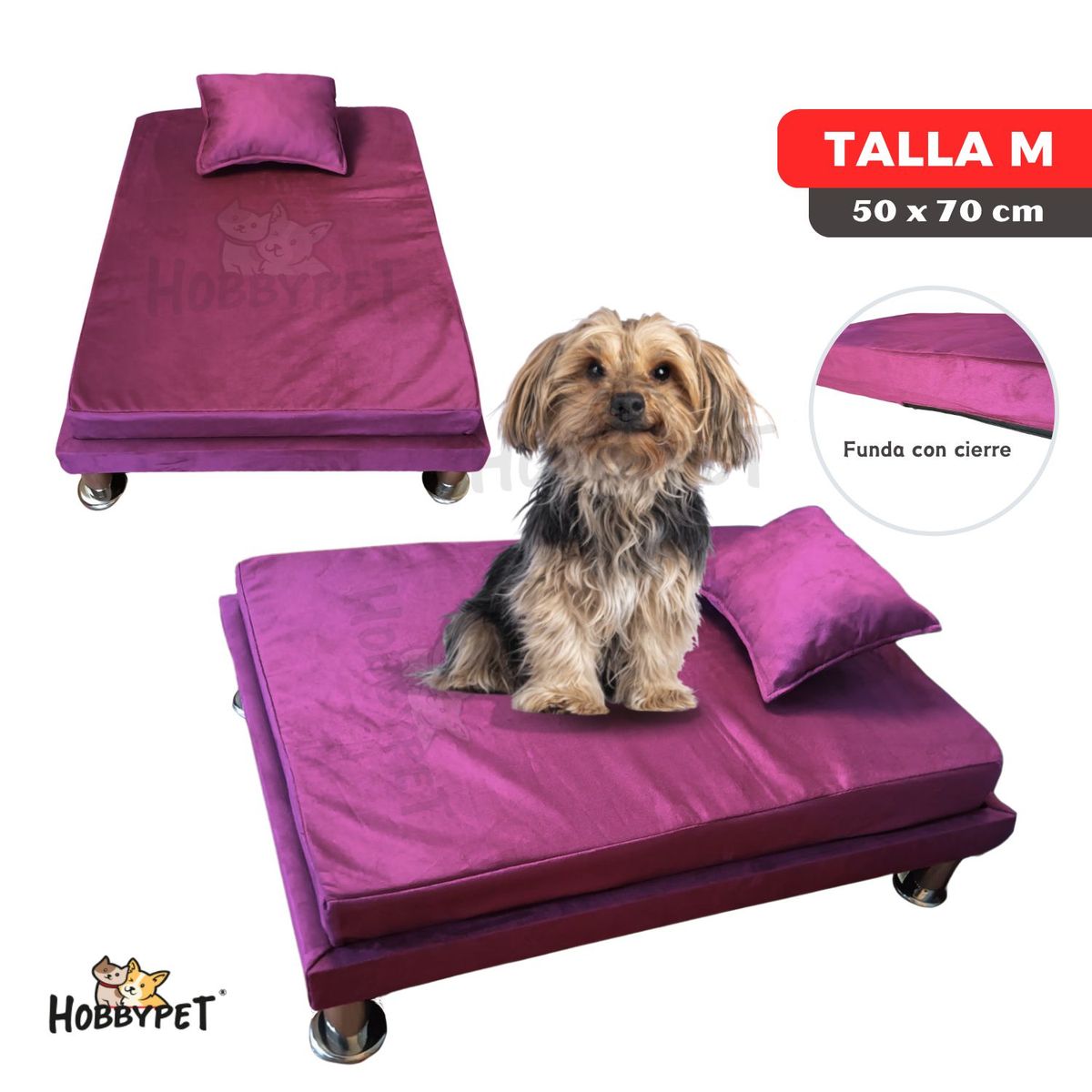 GENERICO - Cama para perro TARIMA DOG - Talla M - Fucsia