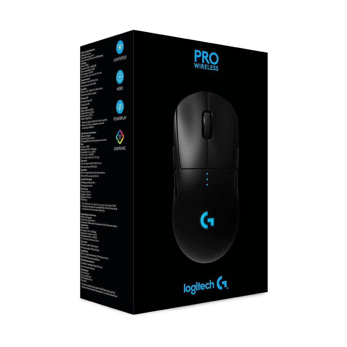 LOGITECH - Mouse Gamer Logitech G Pro Lightspeed Wireless Hero 25K Rb Black
