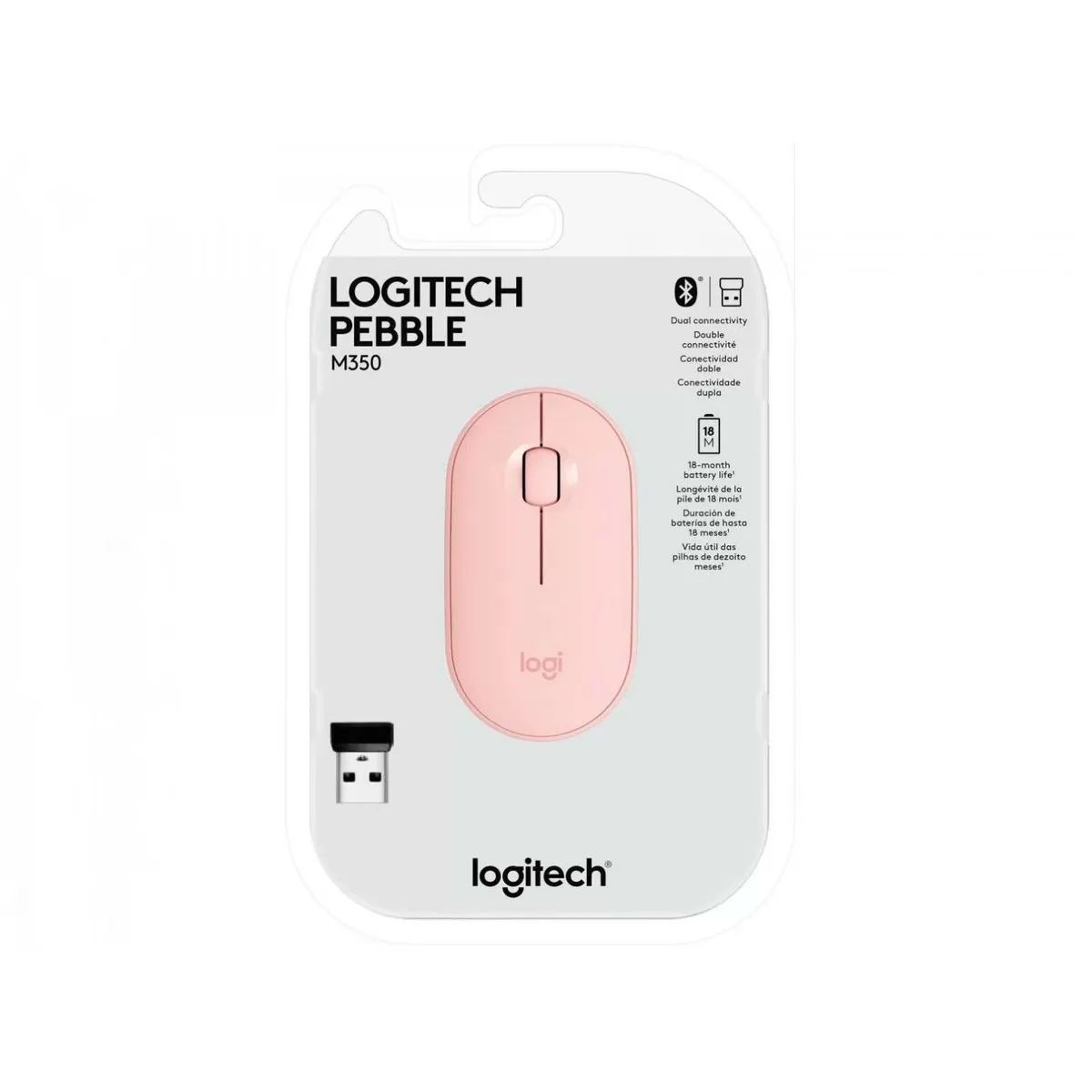 LOGITECH - Mouse Logitech Pebble M350 Silent Wireless Bluetooth Rose