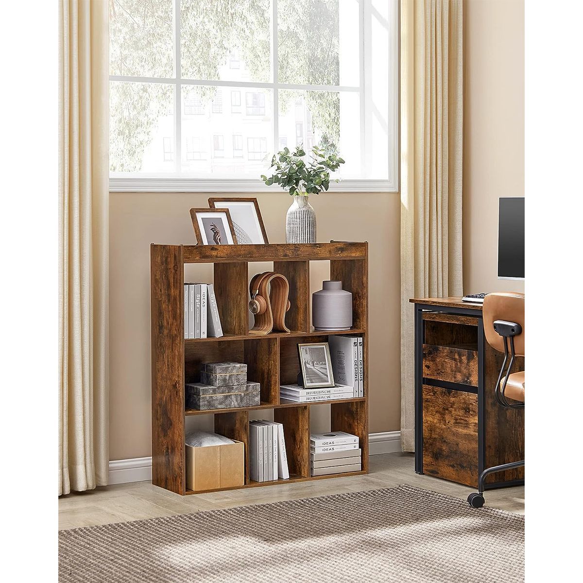 GENERICO - Librero Estante 3 Niveles Sendai Color Caramelo - Gaudi