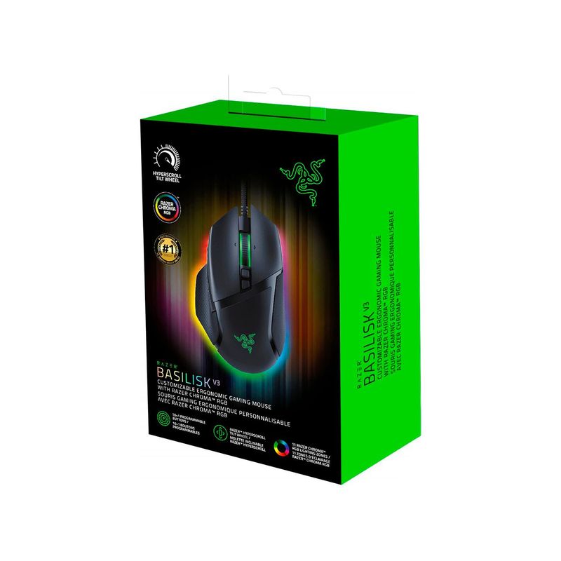 RAZER - Mouse Razer Basilisk V3 26K Dpi Focus + Hyperscroll Tilt Chrom