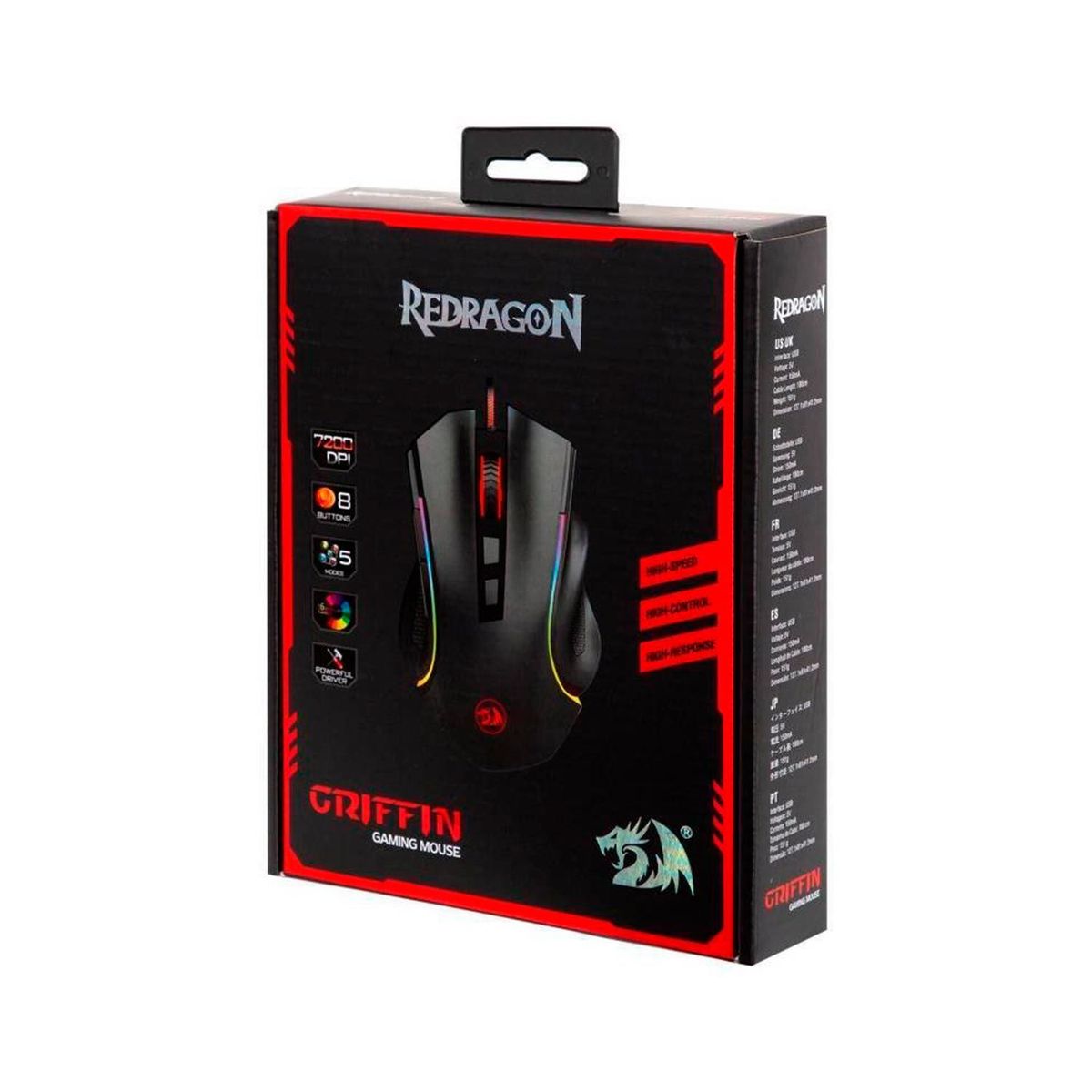 REDRAGON - Mouse Gamer Redragon Griffin M607 Black