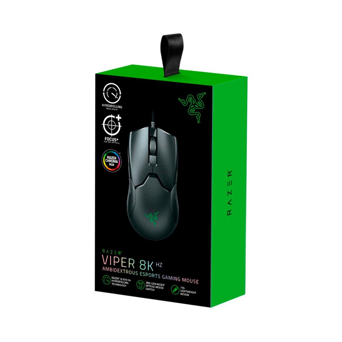 RAZER - Mouse Razer Viper 8Khz Focus + Optical Switch Ambidextrous Black