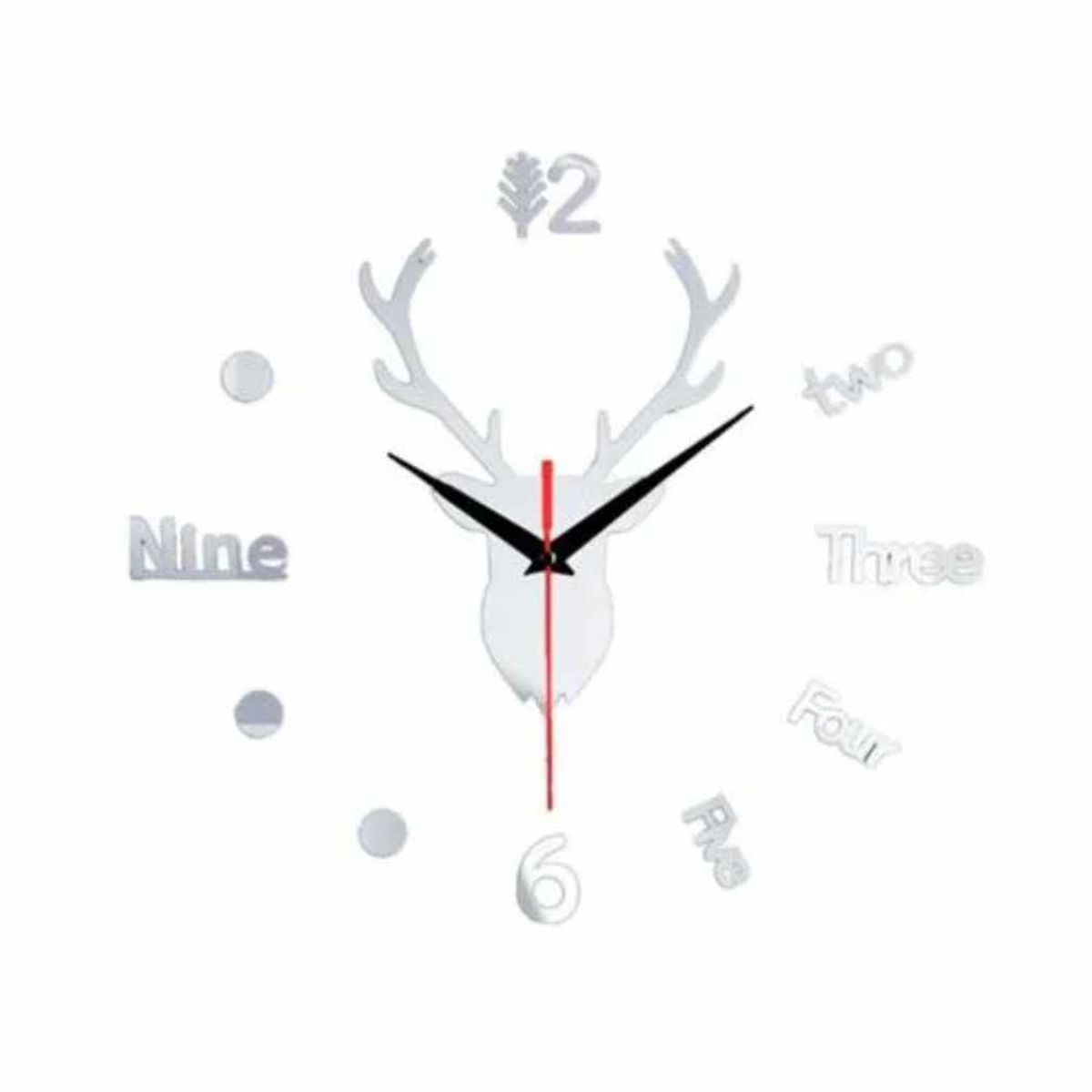 GENERICO - Reloj de Pared 3D de Reno con Relieve Modelo 2023 Sala Hogar Oficina