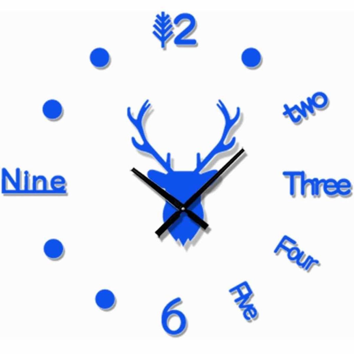 GENERICO - Reloj de Pared 3D de Reno con Relieve Modelo 2023 Sala Hogar Oficina