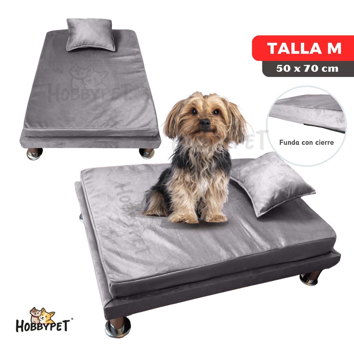 GENERICO - Cama para perro TARIMA DOG - Talla M - Gris