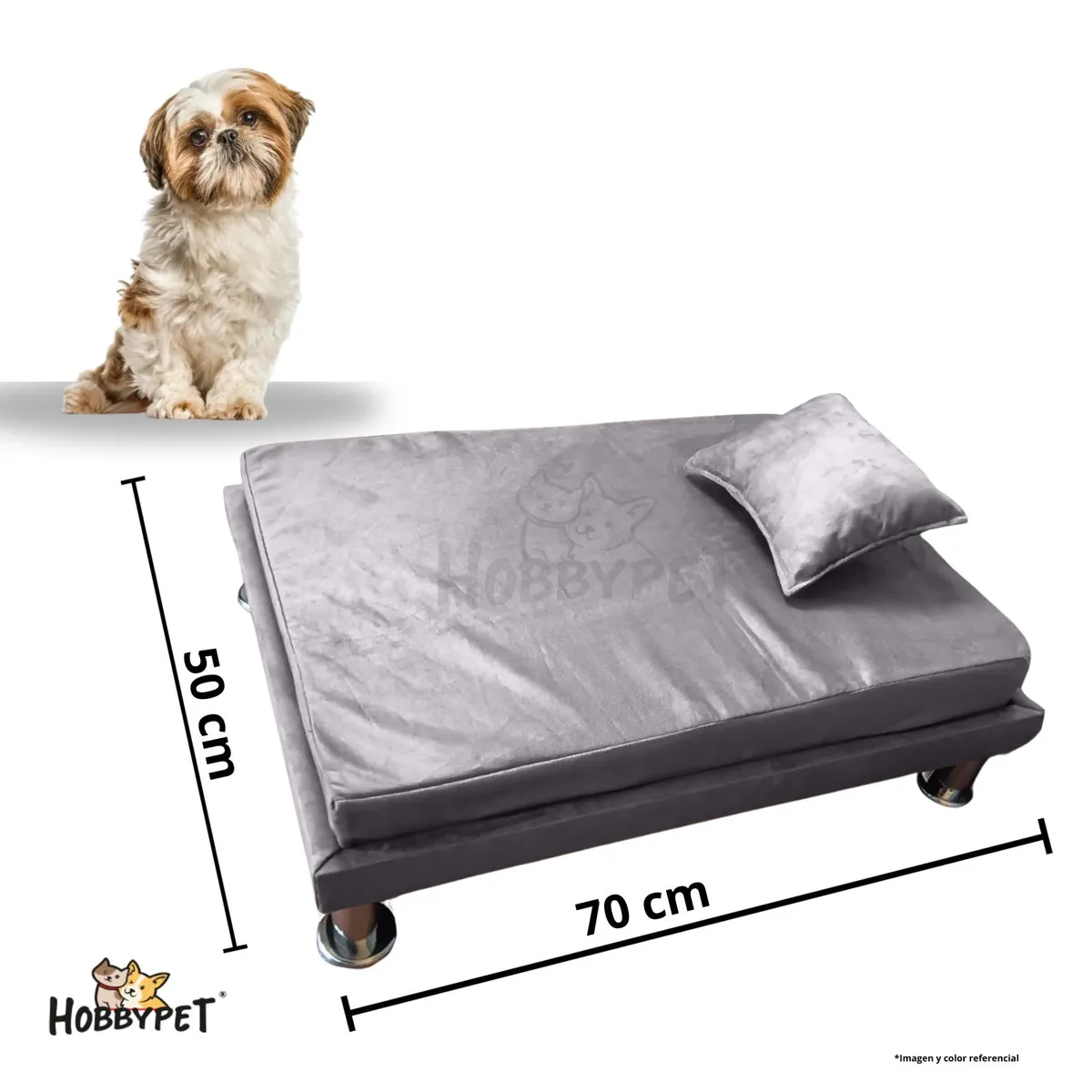 GENERICO - Cama para perro TARIMA DOG - Talla M - Gris