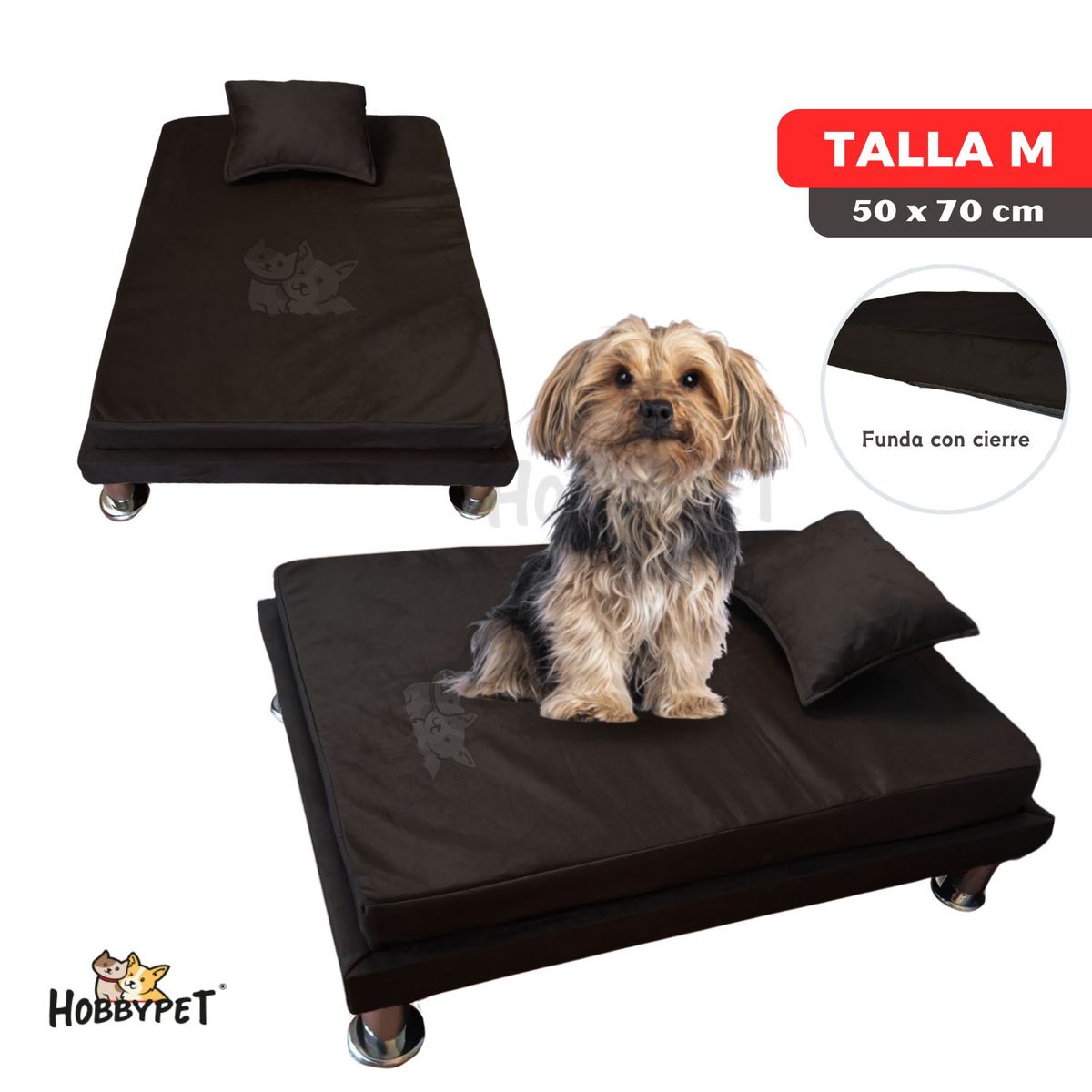 GENERICO - Cama para perro TARIMA DOG - Talla M - Negro