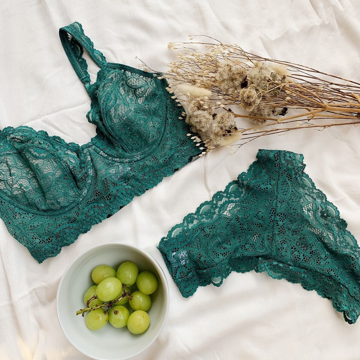 GENERICO - Calzón Atria para mujer de encaje y algodón