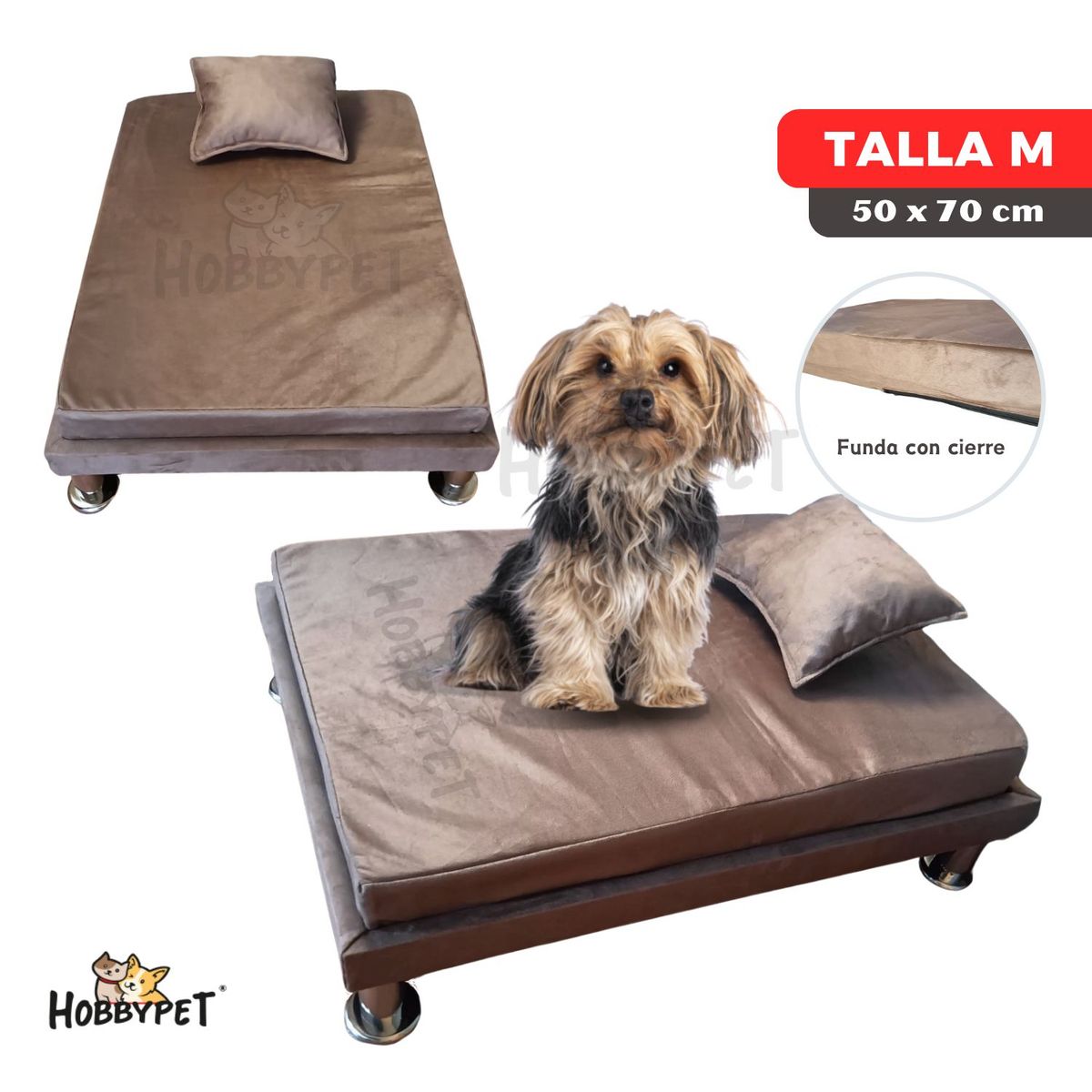GENERICO - Cama para perro TARIMA DOG - Talla M - Beige