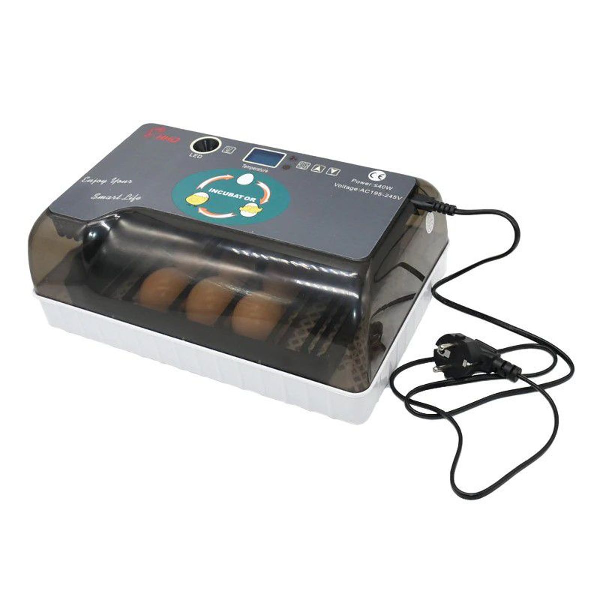 GENERICO - Incubadora Negra de 12 huevos HDD