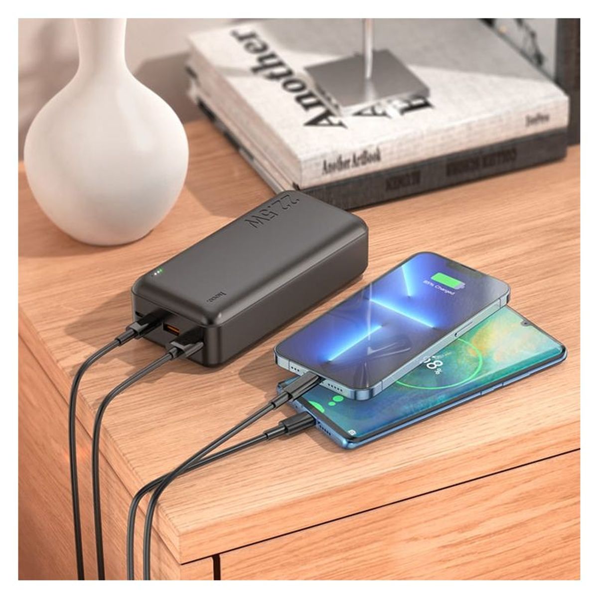 HOCO - Power Bank 30000 mAh Bateria Externa Portatil Con Carga Rapida 22.5W